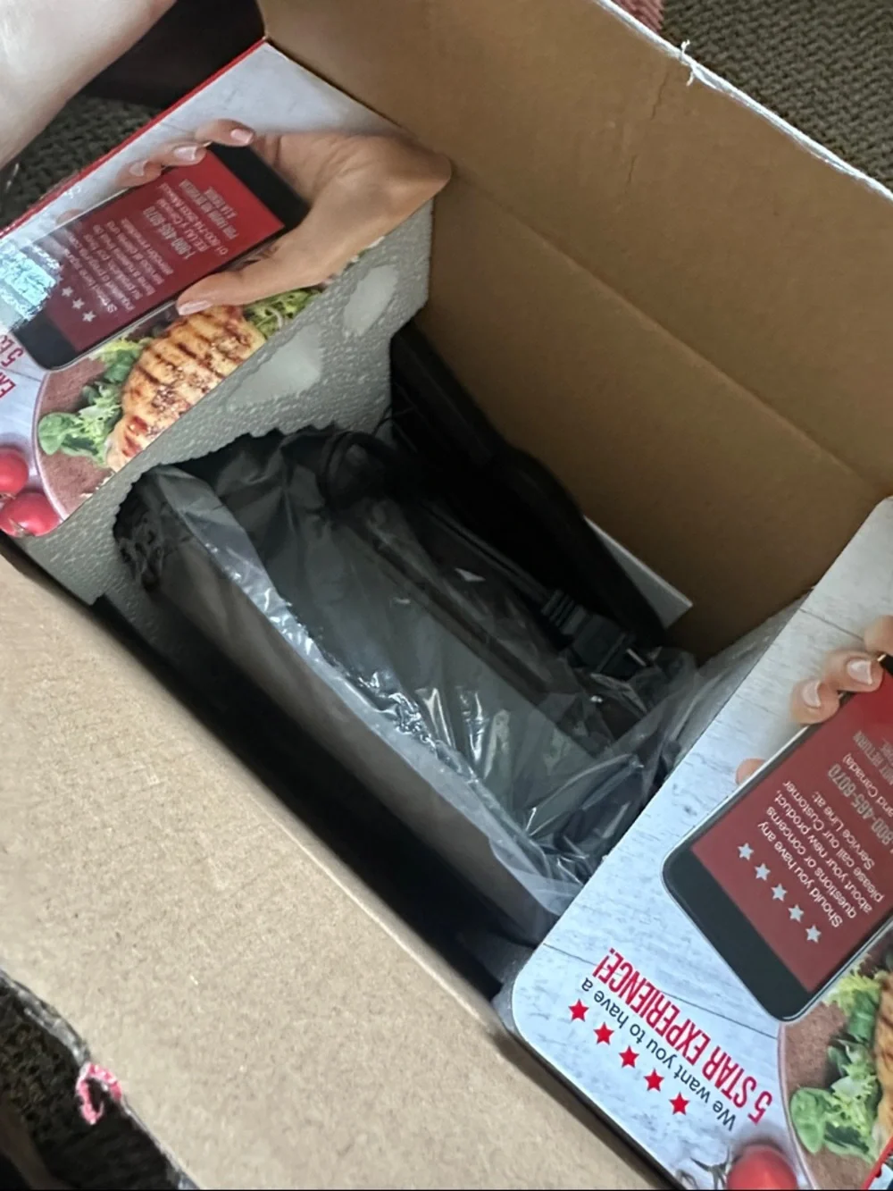 George Foreman 4-Serving Removable Plate Electric Grill, Black - Ship Alone - Picture 5 of 6